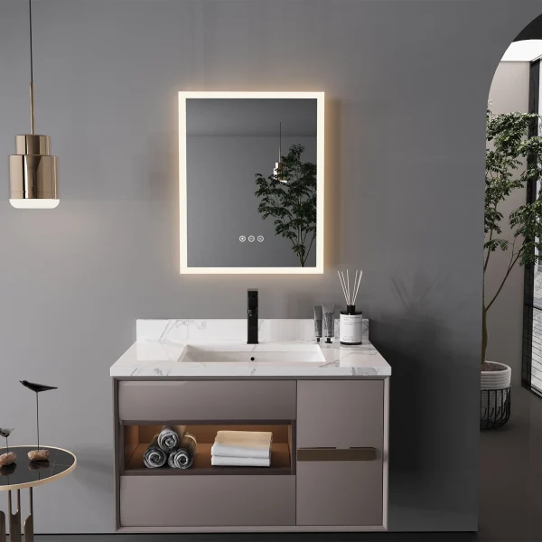 16x20 inch LED Lighted Bathroom Mirror with Anti-Fog