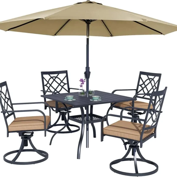 5-Piece Metal Outdoor Patio Furniture Outdoor Dining Set