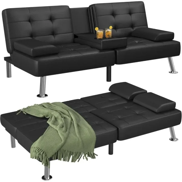 Flamaker Futon Sofa Bed Modern Folding Futon Set