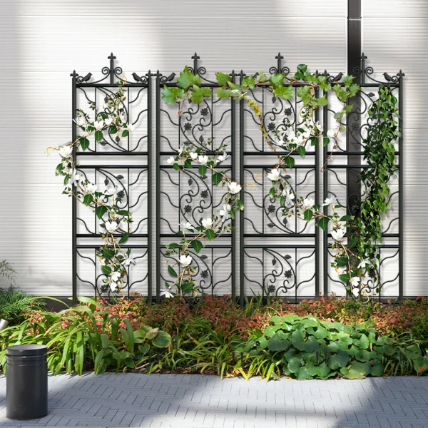 71inch Garden Trellis Decorative Outdoor Tall Metal Fence